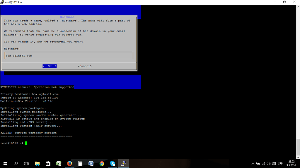 Installation error Help with Setup/Upgrade MailinaBox Forum